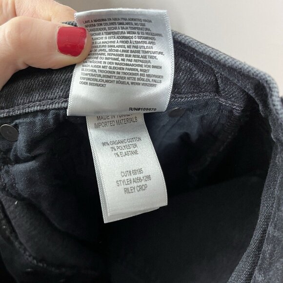 Agolde Riley High Rise Straight Crop Jeans in Panoramic Washed Black Size 28 - Picture 8 of 11